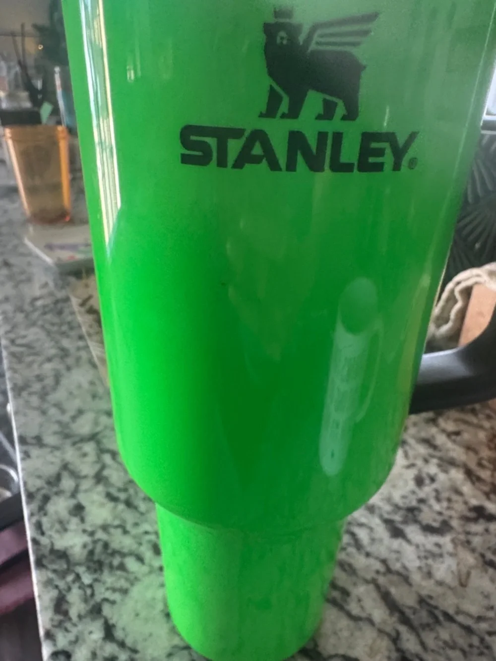 40oz Stanley Bright Green Insulated Travel Tumbler with Handle - Picture 3 of 4